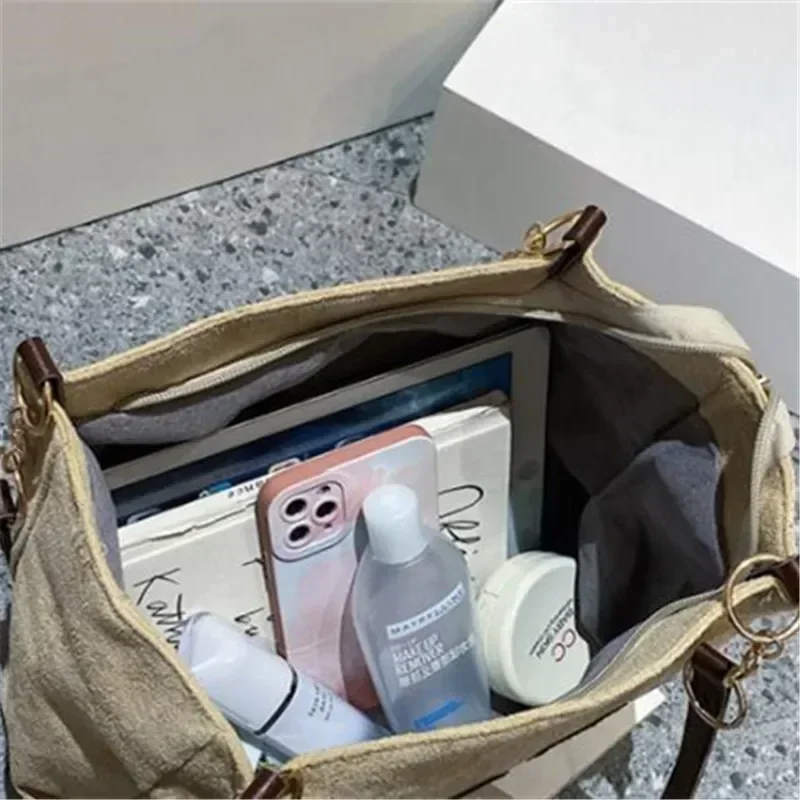 단색 숄더백, 트렌디한 레터링 토트백, 여성용 캔버스  - Women Hand Bags For Office 리뷰 및 가격