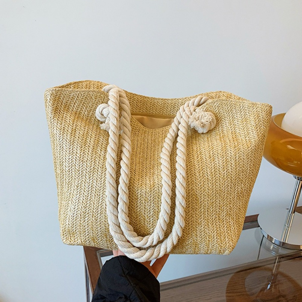 새로운 여름 비치 토트백 대용량 라피아 보헤미안 숄더백 - Women'S Raffia Bags 리뷰 및 가격