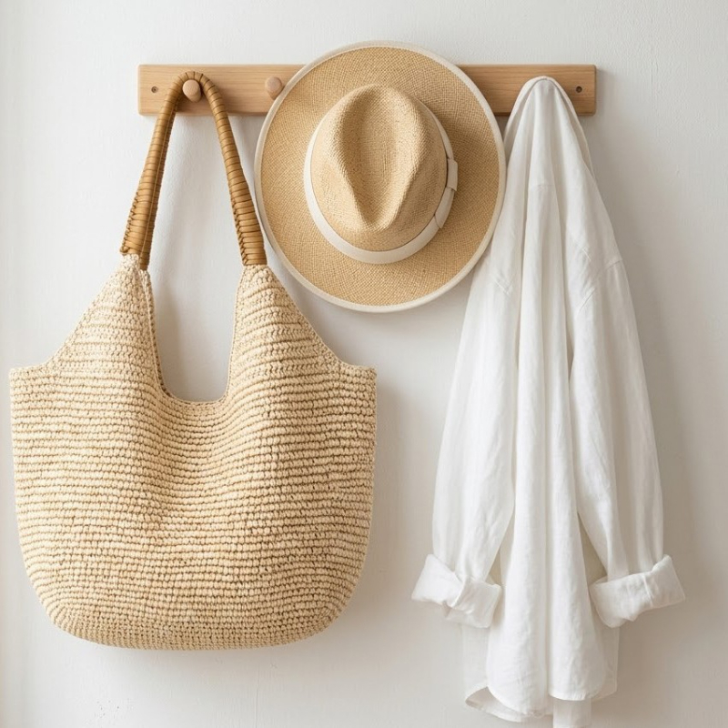 라피아 짚 숄더백, 여성용 대용량 수제 토트백, 우아한 - Women'S Raffia Bags 리뷰 및 가격