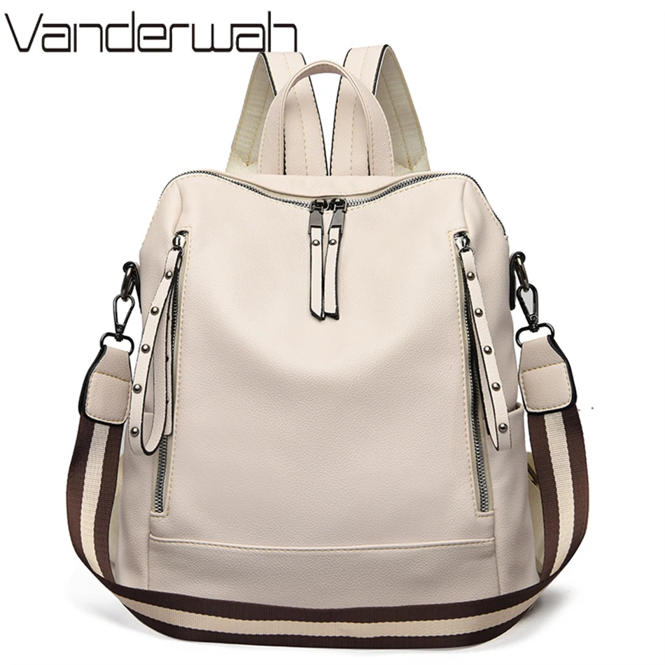 브랜드 럭셔리 배낭 부드러운 가죽 방수 배낭, 프레피  - Women Bags Branded 리뷰 및 가격