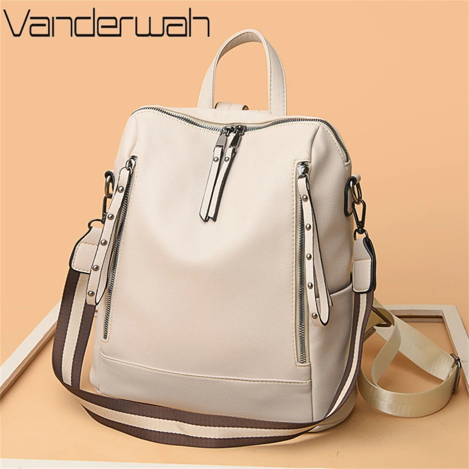 브랜드 럭셔리 배낭 부드러운 가죽 방수 배낭, 프레피  - Women Bags Branded 리뷰 및 가격