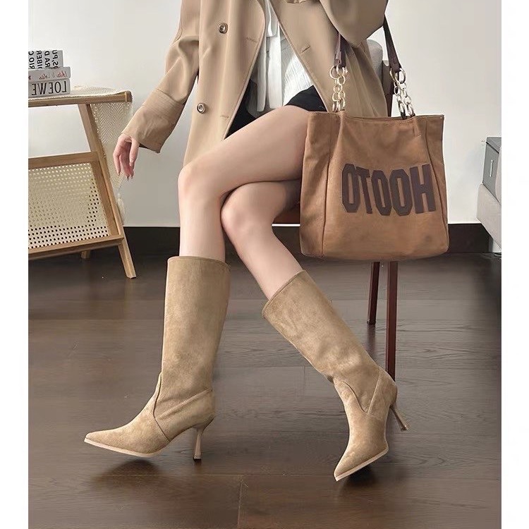 소가죽 미드캘프 모던 부츠 얇은 굽 하이힐 여성 가방  - Women Bags On Sale 리뷰 및 가격